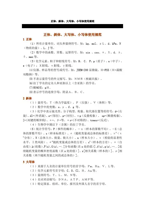 单位正斜体