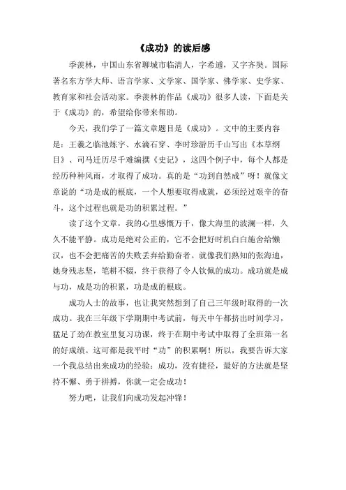 《成功》的读后感
