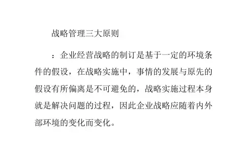 战略管理三大原则