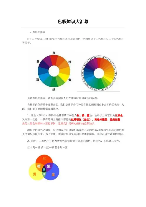 色彩知识大汇总