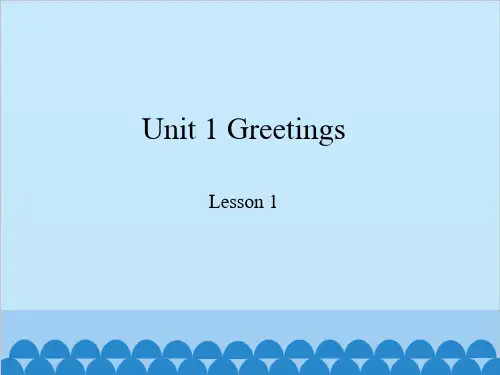 鲁科版三年级上册英语课件Unit 1  Lesson 1 Hello!