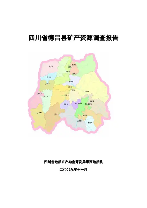 德昌2009矿产资源调查总报告