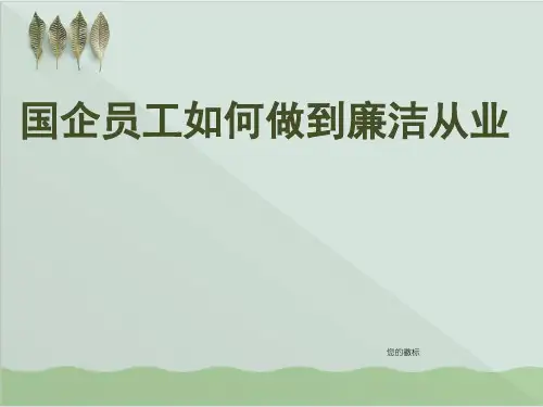 国有企业廉洁从业PPT课件( 91页)