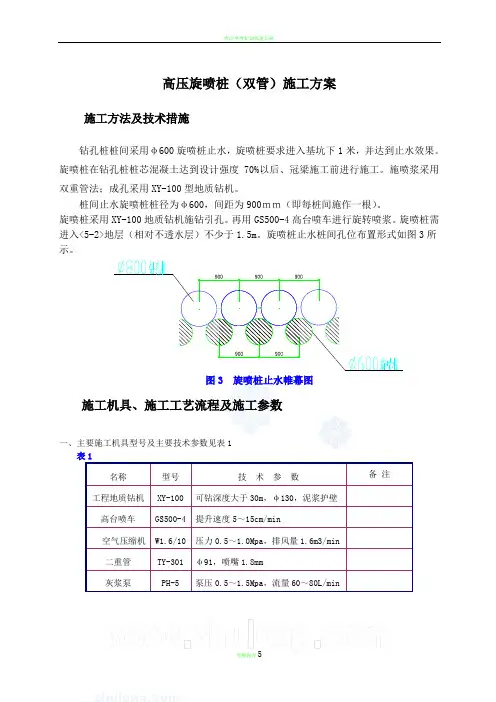 高压旋喷桩(双管)施工方案