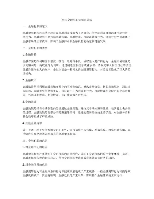 刑法金融犯罪知识点总结