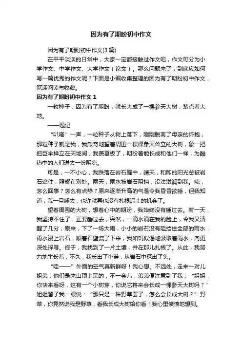 因为有了期盼初中作文