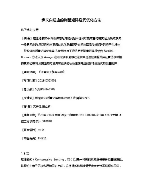 步长自适应的测量矩阵迭代优化方法