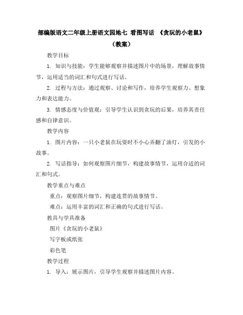部编版语文二年级上册第五课《玲玲的画》(教案)