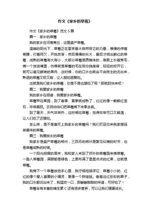 作文《家乡的草莓》