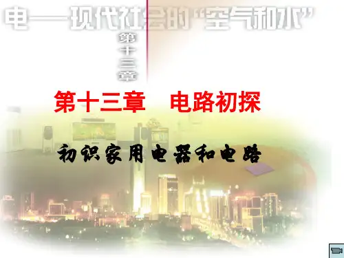 苏科物理九年级上册第十三章一、初识家用电器和电路