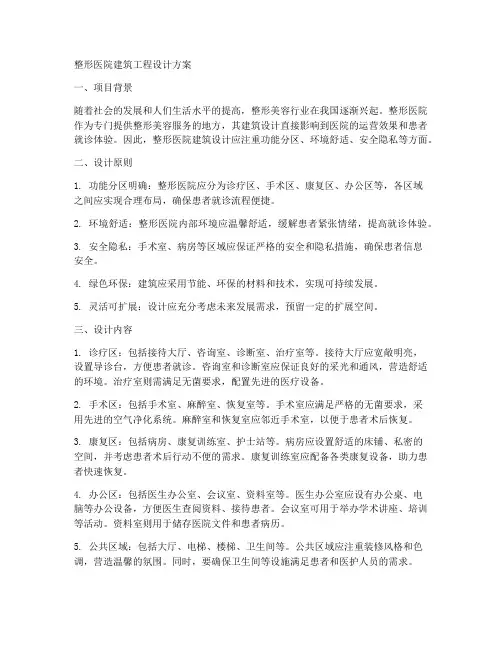 整形医院建筑工程设计方案