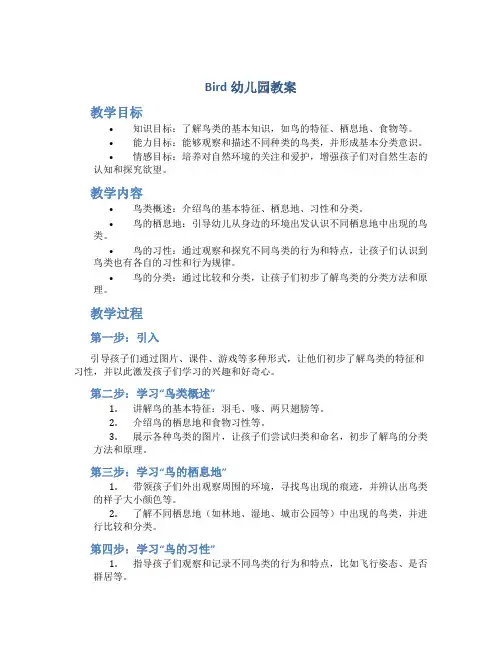bird幼儿园教案