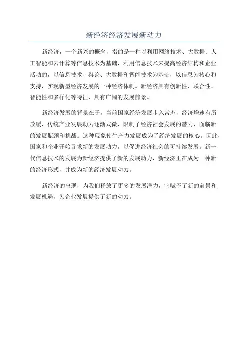 新经济经济发展新动力
