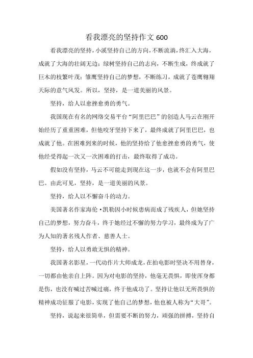 看我漂亮的坚持作文600