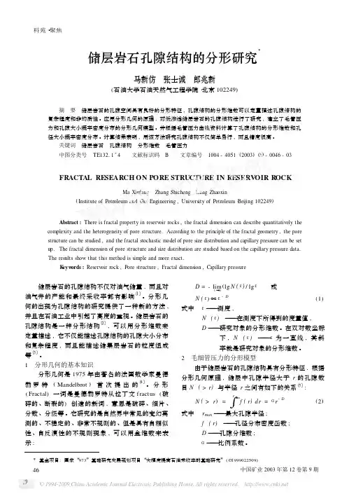 储层岩石孔隙结构的分形研究