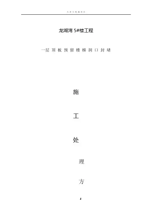 楼板洞口封堵施工方案