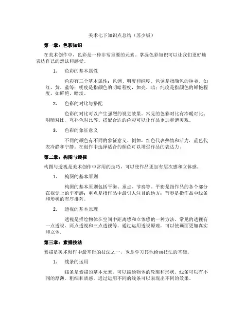 美术七下知识点总结苏少版