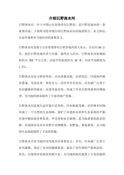 介绍巨野洙水河