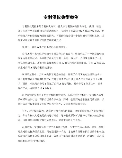 专利侵权典型案例