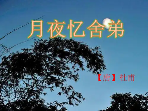 最新人教版九年级语文上册(2018部编版》第三单元课外古诗词诵读《月夜忆舍弟》 (共23张PPT)
