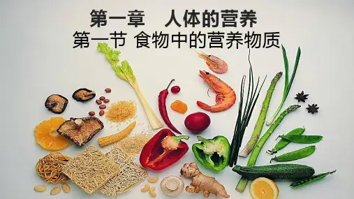 人教版七年级下册生物第二章第一节食物中的营养物质课件