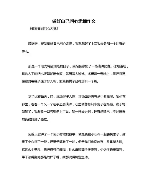 做好自己问心无愧作文