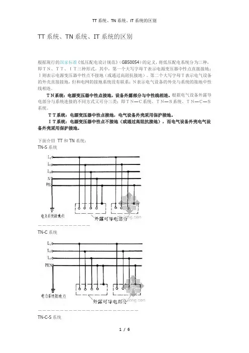 TT系统、TN系统、IT系统的区别