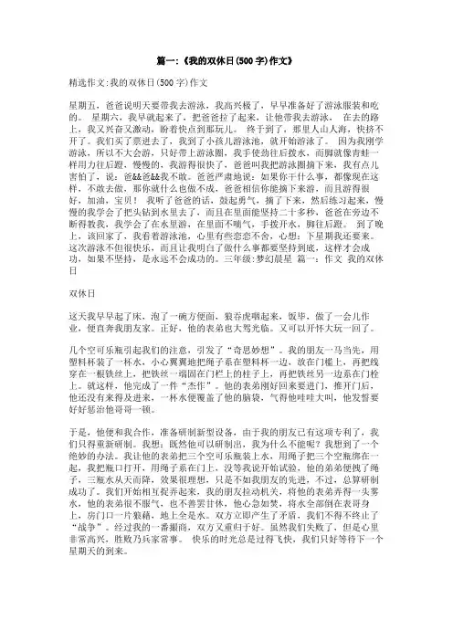 双休日作文500字