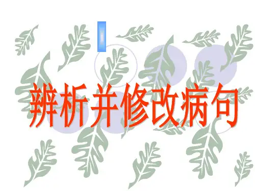 高中语文辨析修改病句 课件  (共32张PPT)