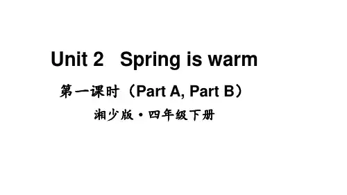 湘少版英语四年级下册Unit 2 Spring is warm(Part A, Part B)课件