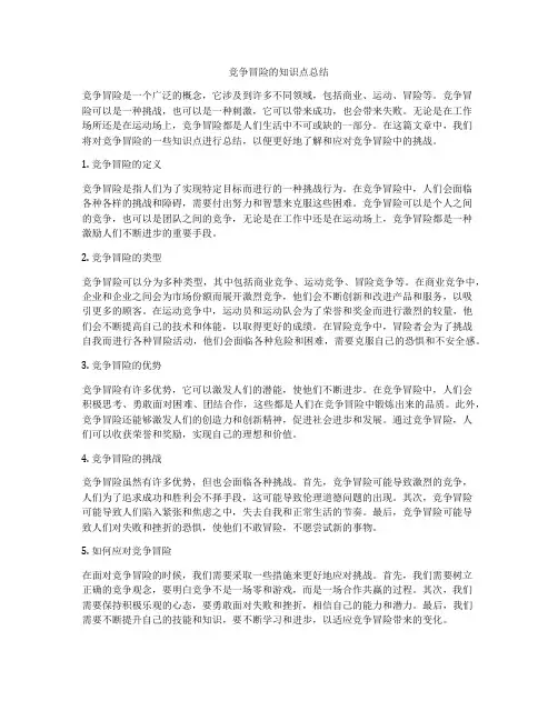 竞争冒险的知识点总结