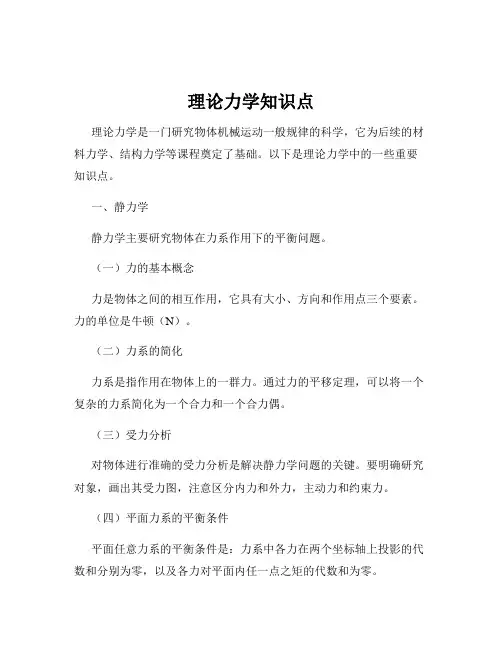 理论力学知识点