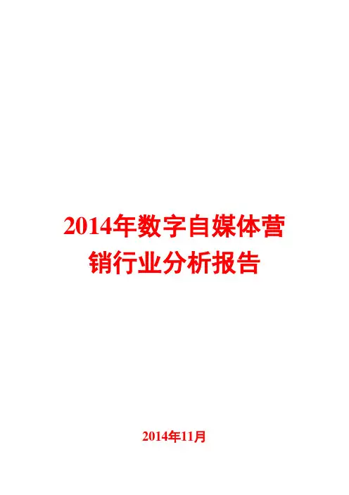 2014年数字自媒体营销行业分析报告