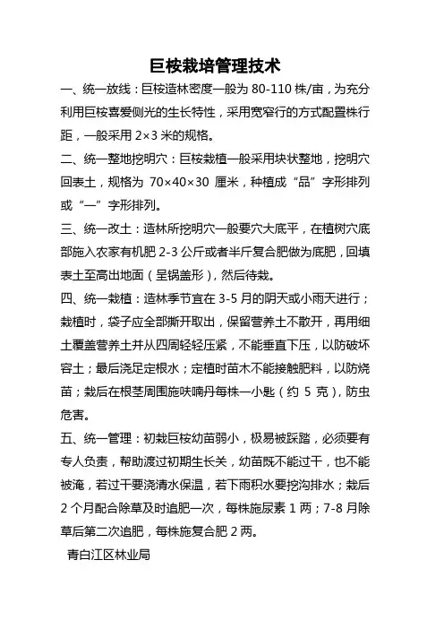 巨桉栽培管理技术