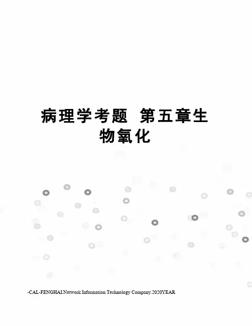 病理学考题 第五章生物氧化