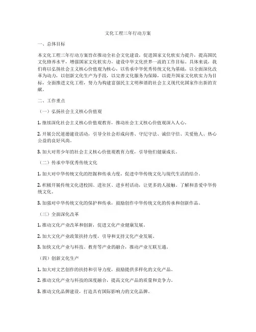 文化工程三年行动方案