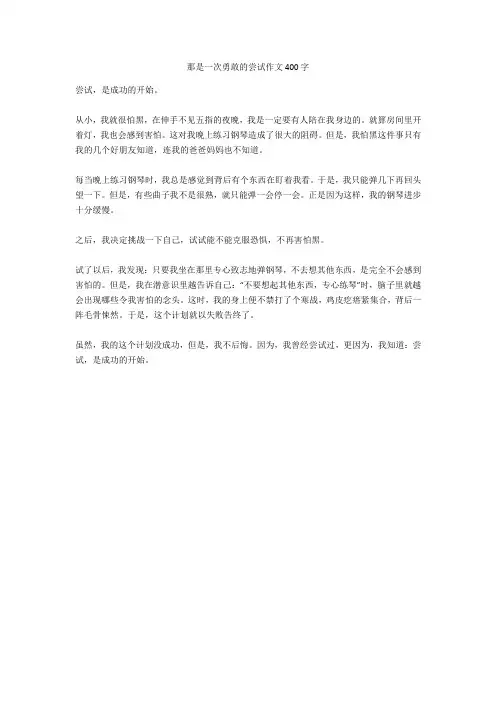 那是一次勇敢的尝试作文400字_4