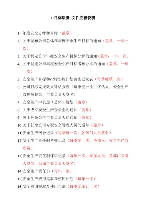 安全生产标准化要素一(目标和职责)