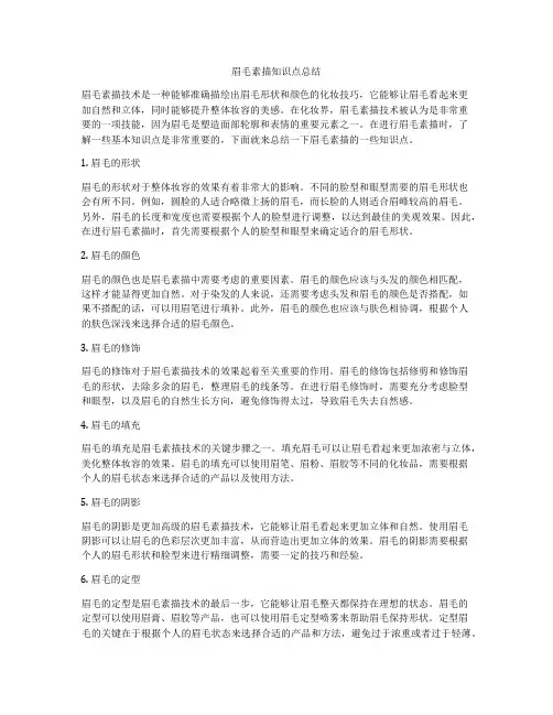 眉毛素描知识点总结
