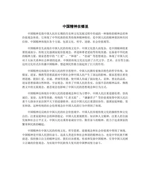 中国精神在哪里