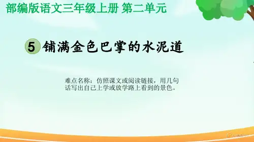 最新部编人教版三年级上册语文《铺满金色巴掌的水泥道》精品教学课件