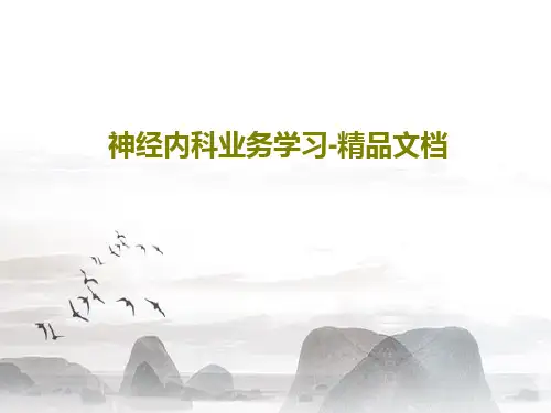 神经内科业务学习-精品文档38页PPT