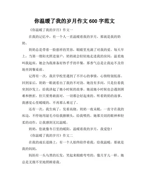 你温暖了我的岁月作文600字范文