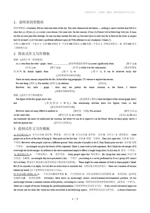 最新大学英语四级(cet-4)作文写作万能模板