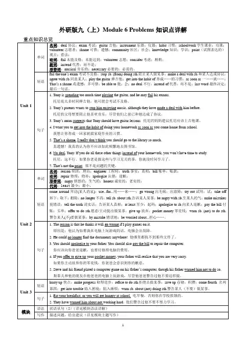 Module 6 Unit 1 外研版英语九年级上册知识点详解