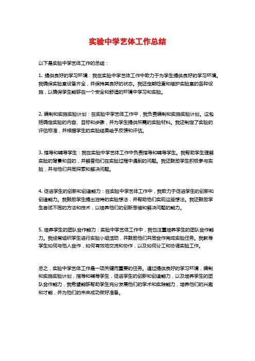实验中学艺体工作总结 (2)
