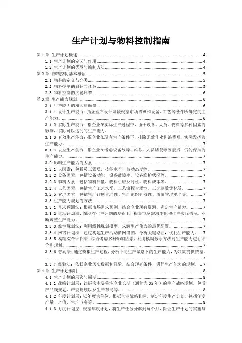 生产计划与物料控制指南