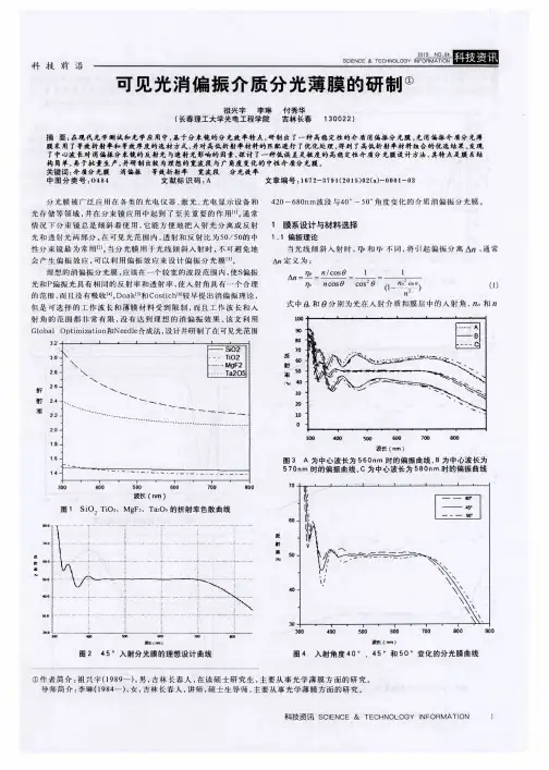 可见光消偏振介质分光薄膜的研制