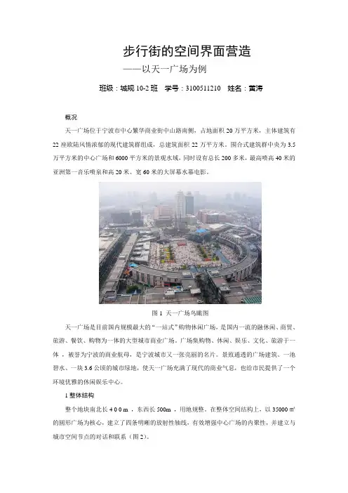   步行街的空间界面营造——以天一广场为例