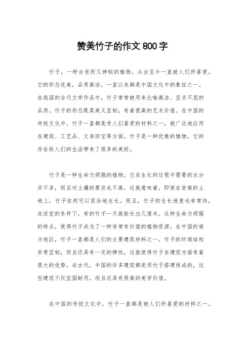 赞美竹子的作文800字